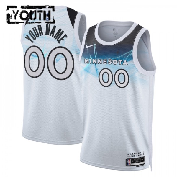 Minnesota Timberwolves Trikot Benutzerdefinierte Nike 2024-25 City Edition Weiß Swingman - Kinder